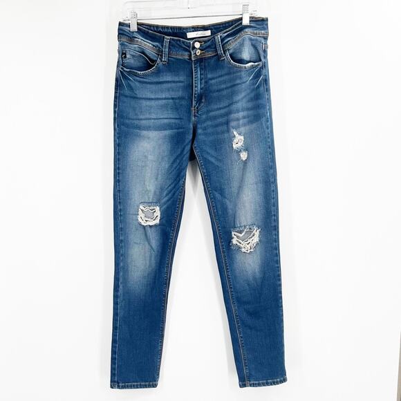 Kancan Mid-Rise Distressed Skinny Jeans - Picture 1 of 8